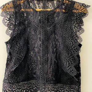 Zara Black Lace Top